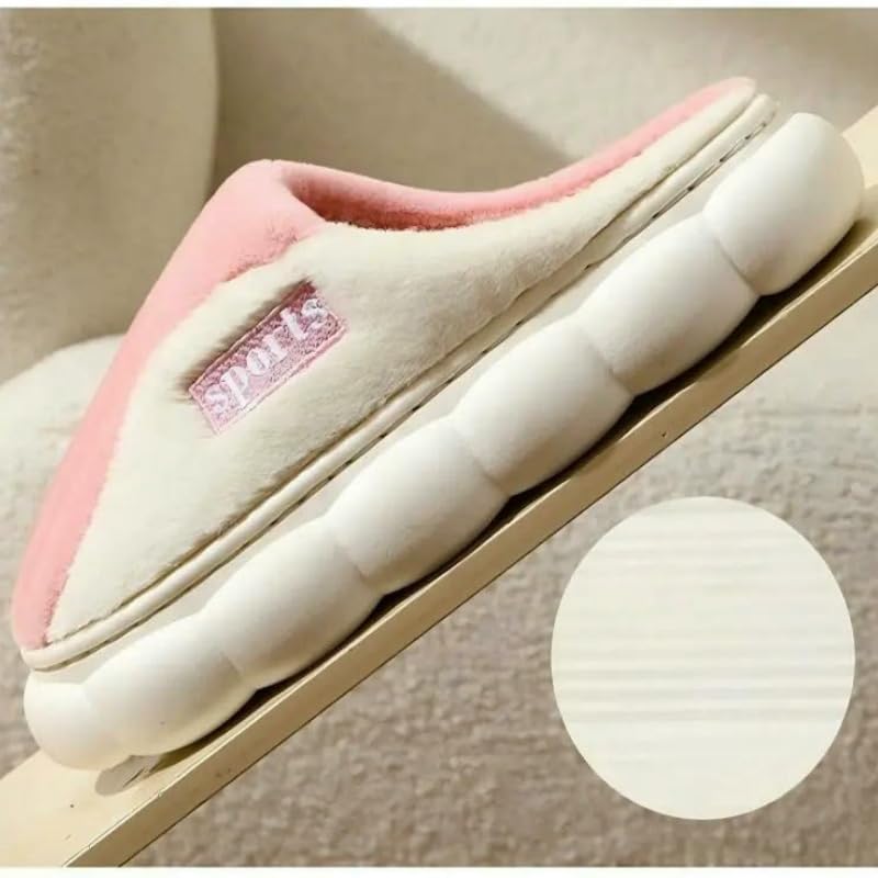 Slippers Winter Cotton Slippers For Women Couple Thick Sole Warm Home Non-Slip Plush Slippers4