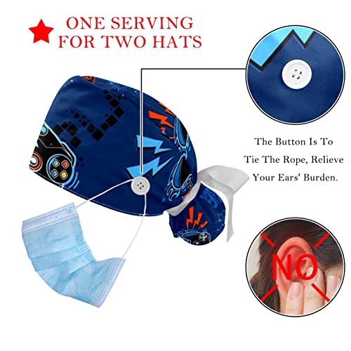 Bonnet de travail avec bouton lot de 2 taille unique - 3