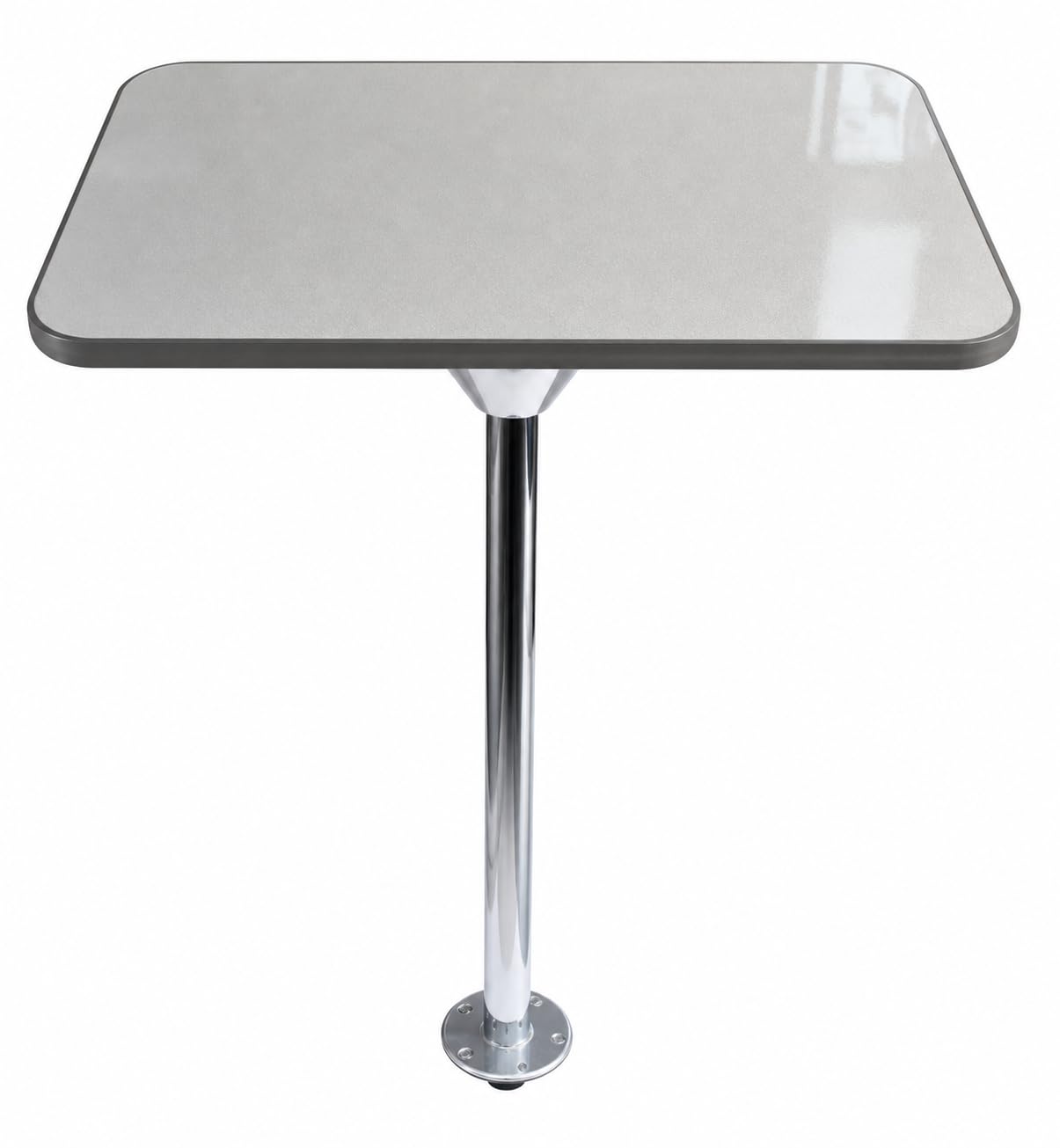 SVAGO Caravan Table Leg Kit Floor Mounted Island System – Campervan Motorhome Pedestal Leg with Top, RV Boat Furniture Set 700mm Chrome (Silver Glitter + Grey Trim)