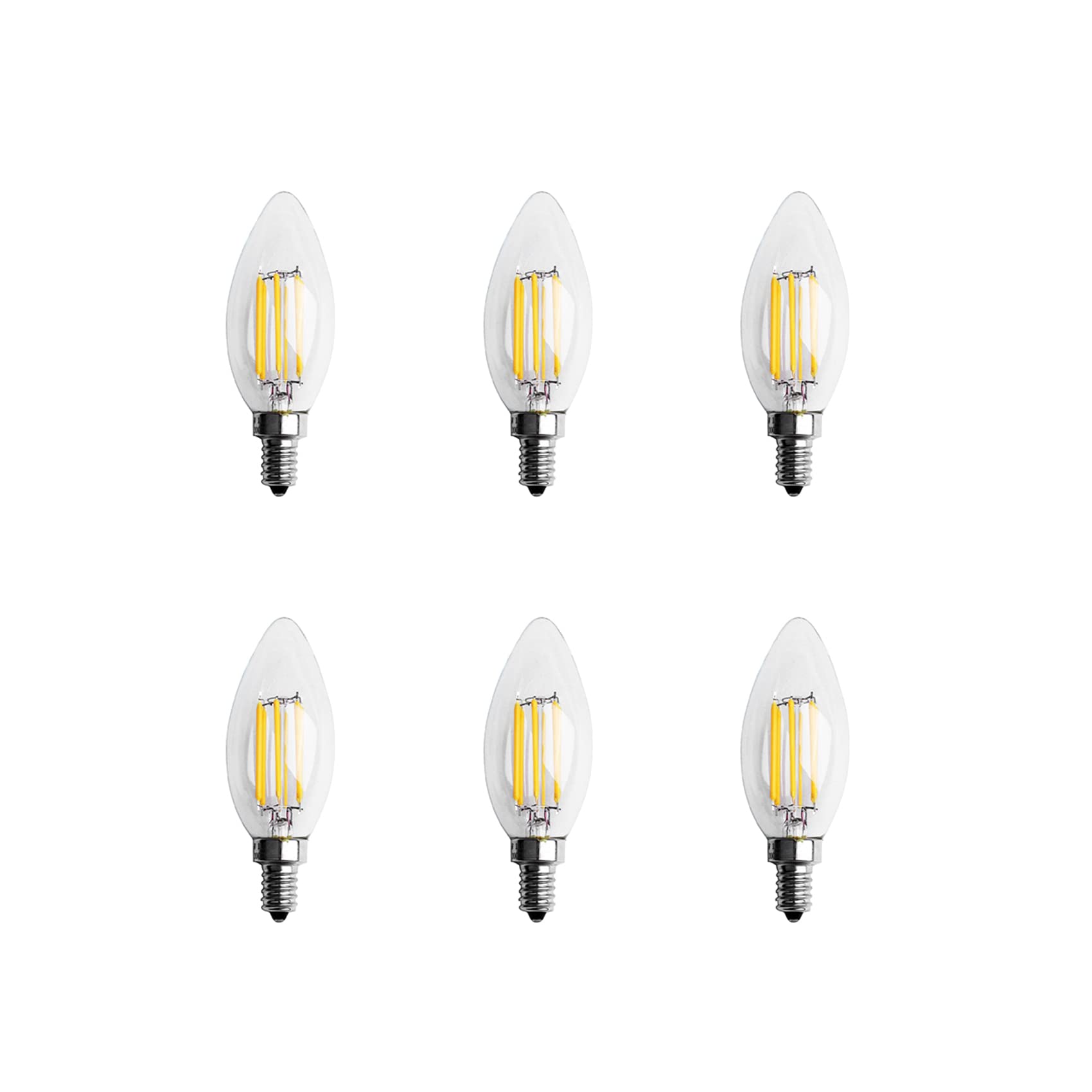 Ampoule LED E12 dimmable anti-scintillement bougie flamme COB 6W