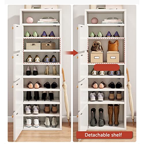 Armoire à chaussures compacte et modulable avec portes de rangement pour entrée