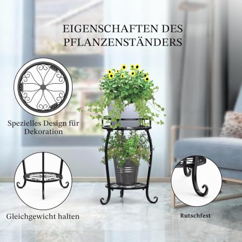 STLOVe Metall Pflanzenständer 2 Stufige Pflanzenständer Blumentopfständer, Dekorieren pflanzen ständer Platzersparnis… – Ansicht 2