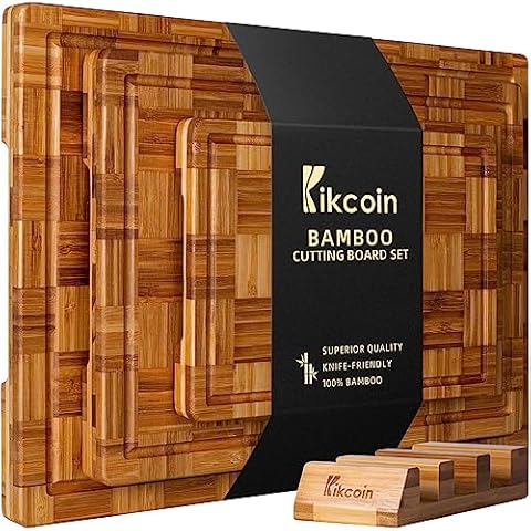 Kikcoin Extra Large Bamboo Cutting Boards Cover