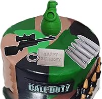 Vista 2 de Decoración para pastel de videojuego, granada, rifle de francotirador, bala, decoración de pastel