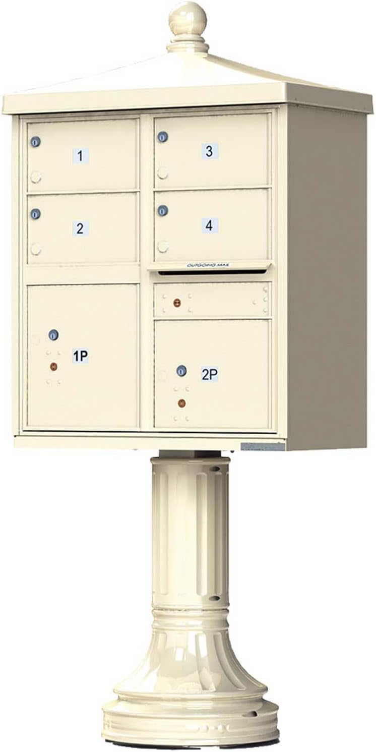 Auth-Florence Vital CBU w/Vogue Traditional Accessories, 4 Mailboxes & 2 Parcel Lockers, Sandstone