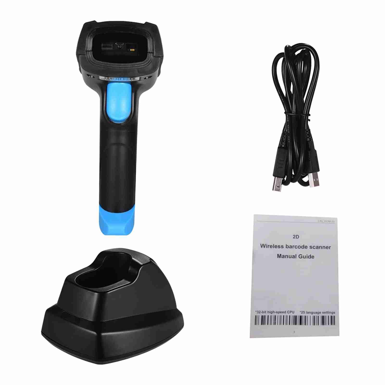 Walmeck Lettore di Codici a Barre 1D Wireless 2.4G con Portata di 100 M e