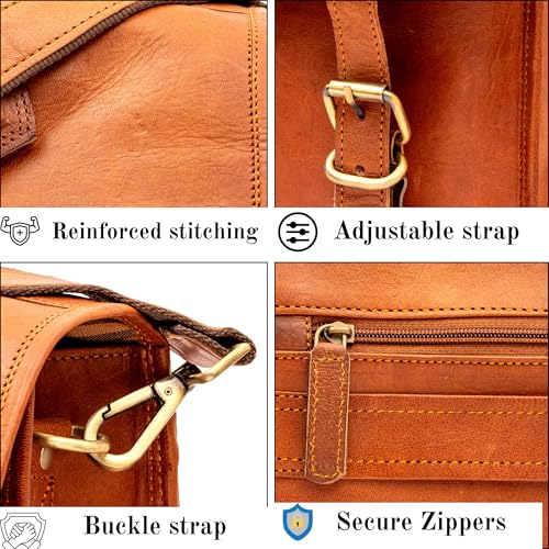 Maletín de cuero para laptop 14 pulgadas unisex miniatura 6