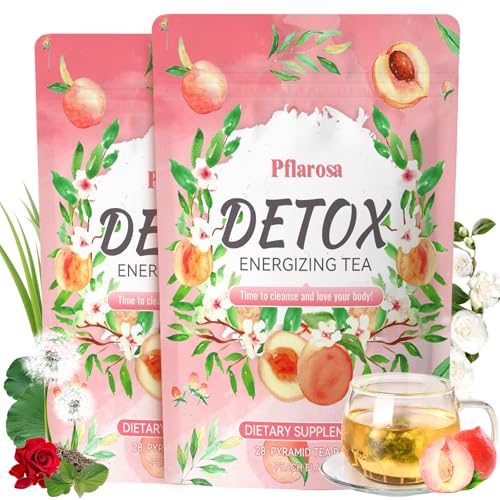 Detox Tee zum Abnehmen – Bio Entgiftungstee 56 Tage Kur zur Stoffwechselanregung, Darmreinigung & Fettverbrennung – Mit Grüntee, Oolong, Mate & Löwenzahn