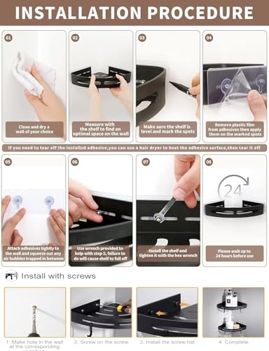 Image of Dwain Self Adhesive Bathroom Shelf Wall Mounted | Bathroom Organiser Without Drill Metal Rack | Corner Bathroom Shelf for Shampoo Soap Storage | Wall Mount Bathroom Organizer(Round)