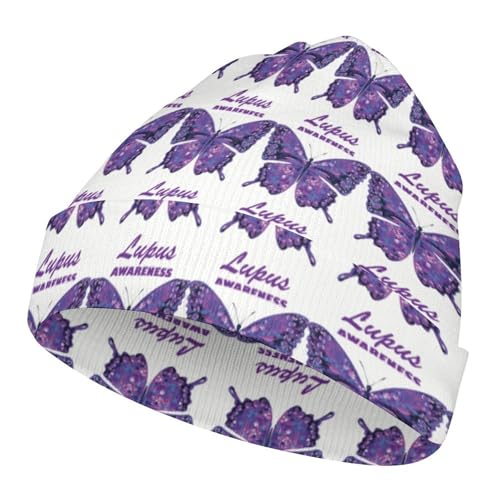 May is Lupus Awareness Month Kids Beanie Hat for for Girls Boys Children Cap Winter Knitted Chemo Cancer Headwear Accessories Gifts Decoration Black