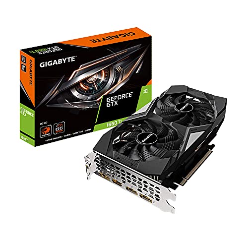 GIGABYTE GeForce GTX 1660 Ti OC 6G 192-bit GDDR6 DisplayPort 1.4 HDMI 2.0B with Windforce 2X Cooling System Graphic Cards- Gv-N166TOC-6GD (Renewed)