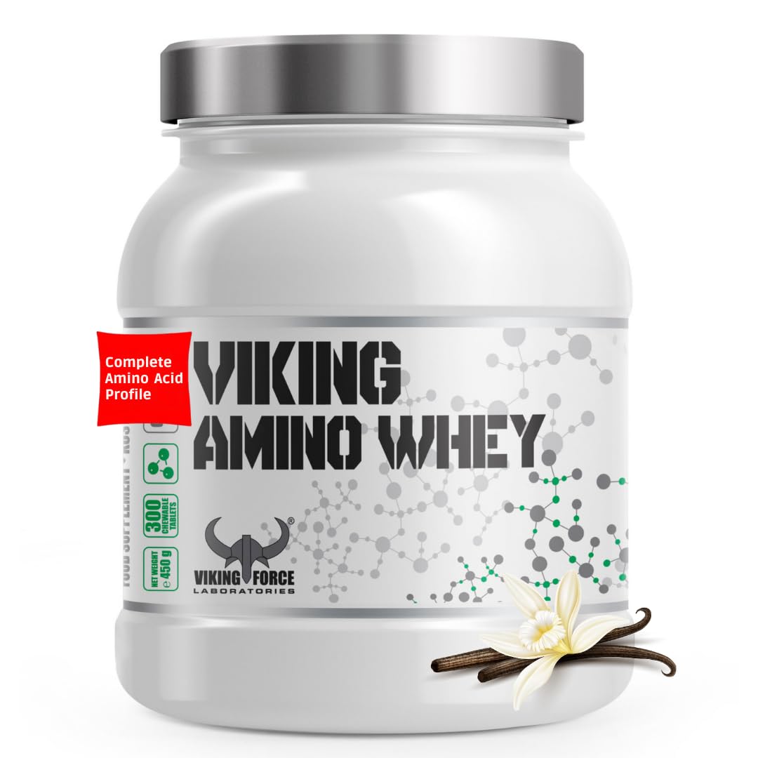 VIKING FORCE Amino Whey - Vanilla Flavor - 300 Tablets | Whey Protein with Complete Amino Acid Profile