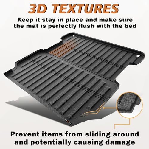 Image of TripleAliners Truck Mat Compatible with 2017-2026 Honda Ridgeline 5.3FT Accessories, Truck Bed Mat Heavy Duty Custom Fit All Weather Protection TPE Pickup Liner