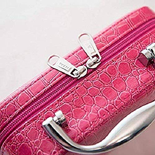 SEASPIRIT Latest Stylish Makeup Box for Women | Cosmetic Storage Boxes | Jewellery Organizer | Toiletry Bag with Compact Magnifying Mirror for Travel - Light Pink 2