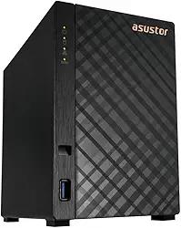 Asustor Drivestor 2ª geração AS1202T, 2 Bay NAS, CPU Quad-Core 1,7 GHz, porta 2,5 GbE, 1 GB DDR4, 3 USB 3.0, armazenamento conectado à rede para backup pessoal e doméstico (sem disco)