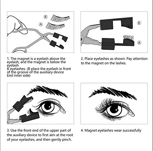 Magnetic Lashes Clip Eyelashes Set, Premium Magnetic Lash Applicator Tool Magnetic Lashes Clip with 3 Magnets 3D Reusable Magnetic Falses Eyelashes