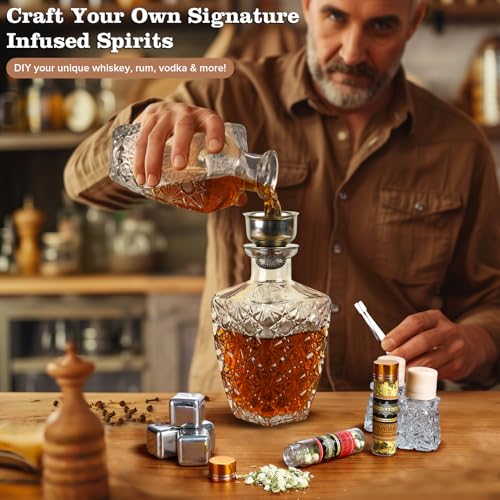 DIY Alcohol Infusion Kit, for Men – 16 Natural Spices for Whiskey, Rum, Vodka & Cocktails, Unique Gift for Birthday/Husband/Dad/Retirement - Image 3