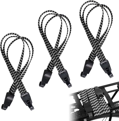 3 Stück Gepäckspanner Fahrrad Gummispanner mit Haken Gepäckträger Spanngurt Fahrrad Spanngurt Elastisch Spanngurte verstellbar Befestigungsgurt für Motorrad Fahrrad Rucksack