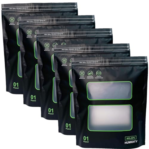 5PCS 1 Pound Storage Terp Bags 58%-62% RH 2-Way Humidity