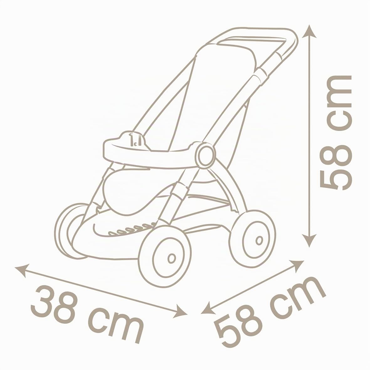 Smoby - Baby Nurse - Poussette - pour Poupons et Poupées Jusqu'à 42 cms - Arceau de Maintien + Grand Panier de Rangement - A Partir de 18 Mois - Fabrication Espagnole