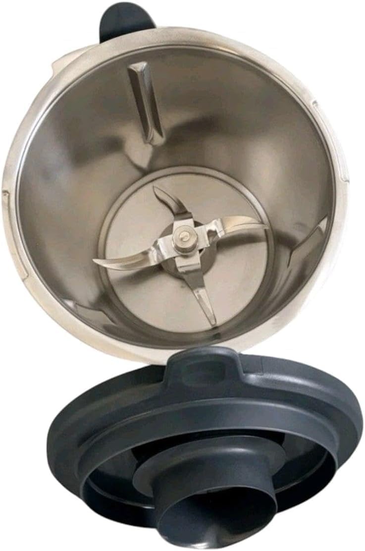 Oryginalny garnek do miksowania Thermomix TM6 w komplecie z nóżką, pokrywką, nożem i kubkiem z miarką – Vorwerk zestaw garnków do TM6