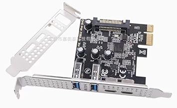 SaiRetail.Com PCIE Type C USB 3.2 Gen 1 5Gbps Card Adapter PCI Express Card with 2 Port USB 3.0