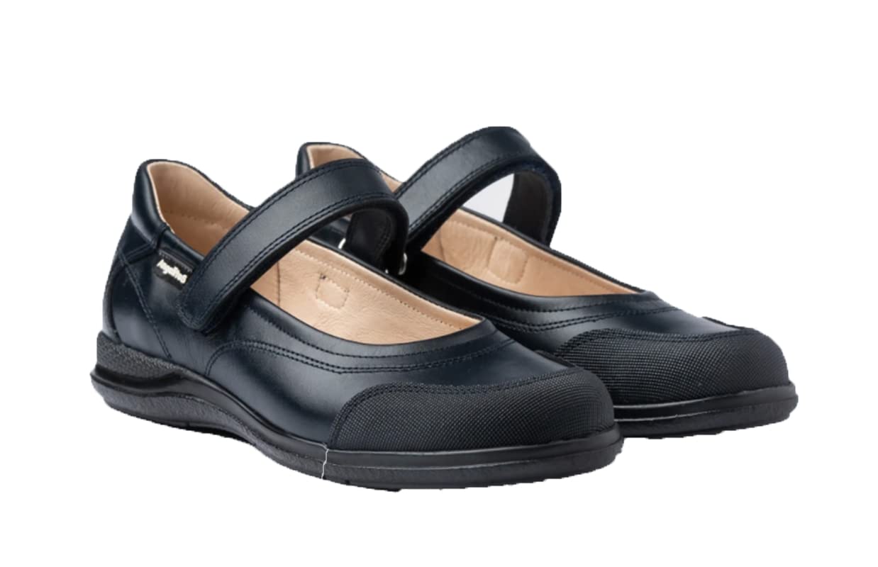 Angelitos Bailarina Colegial Clásica Mod.462,Calzado Nacional,100% Piel (Marino, numeric_37)