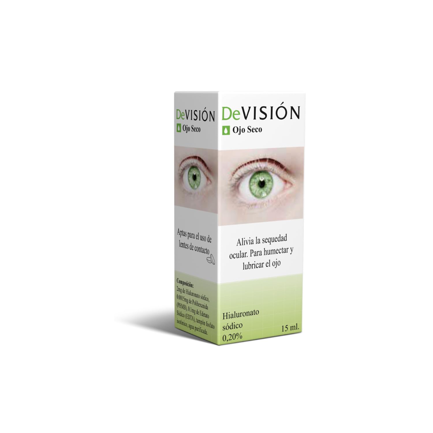 DeVisión Ojo Seco 15 ml - Pack de 3 Unidades - Gotas Oftálmicas con Hialuronato Sódico 0,20% – Lubricante Ocular para Aliviar la Sequedad y Humectar los Ojos – Envase Gotero