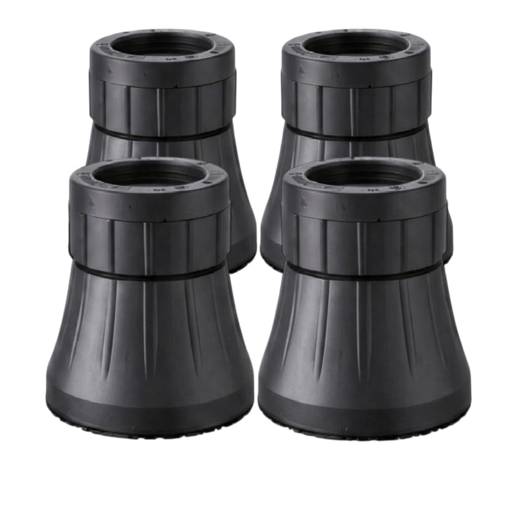 TASTIC Heavy Duty Furniture Risers 4 Pack | Adjustable Height Bed & Sofa Lifter | Anti-Slip Rubber Base | Strong Load Bearing for Table, Chair, Washing Machine | Black-image-16