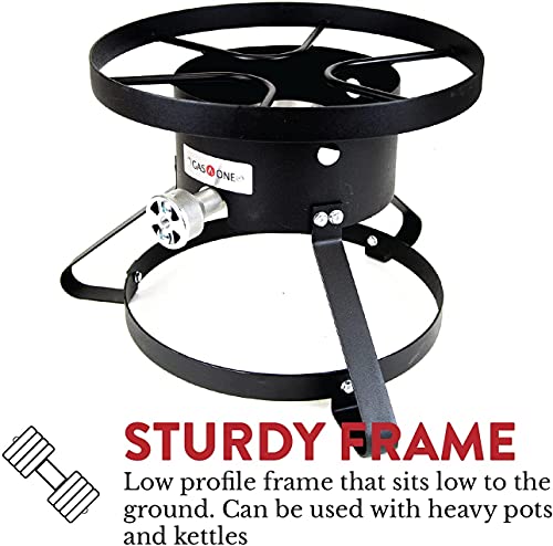 GasOne-B-5150-Outdoor-Cooker-145-Wide-with-High-Pressure-Steel-Braided-Hose-Propane-Burner-Camp-Stove-Red-QCC