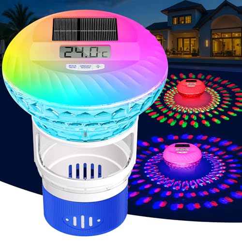 KingSom Distributeur de Chlore Flottant avec Thermomètre,écran Numérique Diffuseur Chlore...