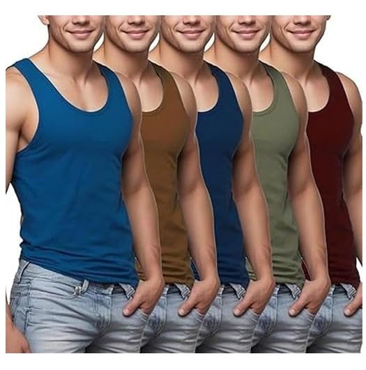 Men's Cotton Inner Vest Combo Pack of 4 | Soft Fabric Sleeveless Sando | Everyday Comfort-image-47