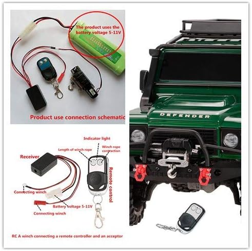 Miniatura 7 de Parachoques delantero, soporte de parachoques de aluminio RC Crawler con cabrestante, luz LED compatible con Rc escala 110 Hpi parachoques de metal