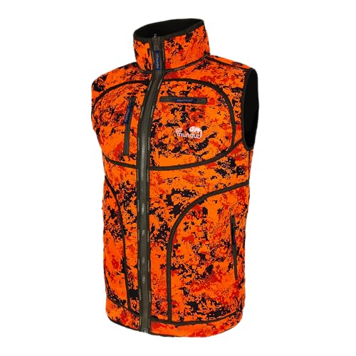 Full mundur Blaze Gilet da caccia reversibile antivento e impermeabile da uomo con motivo mimetico arancione