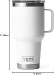 YETI Rambler 30 oz Travel Mug, Stainless Steel, Vacuum Insulated with Stronghold Lid, White