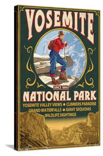 ART.COM Stretched Canvas Print Yosemite National Park, California - Half Dome by Lantern Press, 16" x 24"