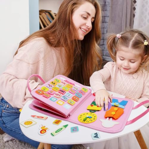 Image of PATPAT Busy Board for Toddlers 1 2 3 4 Years Old, Busy Book for Comprehensive Preschool Educational Playing