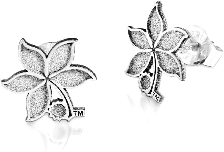 PicturesOnGold.com Officially Licensed Pair Of Ohio State Logo Leaf Earrings