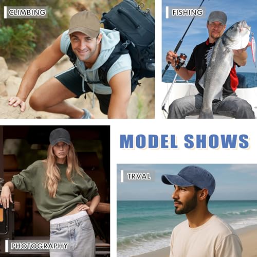 Image of 6Pcs Unisex Vintage Washed Baseball Cap Hat Adjustable Cotton Sports Caps for Men Women Outdoor Sports
