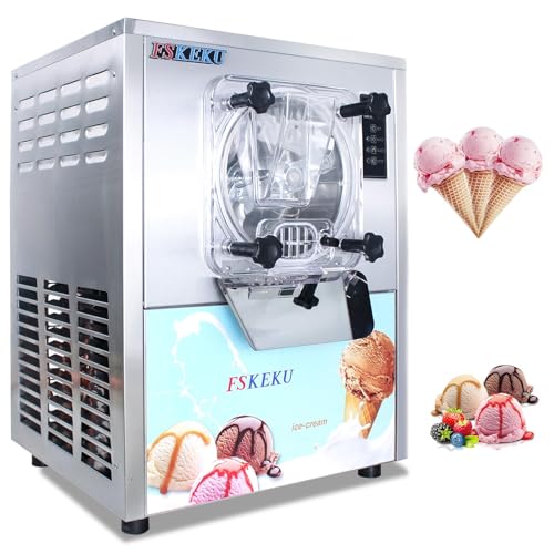 Commercial Ice Cream Maker,Countertop Hard Serve Ice Cream Machines for Home - 1400W 4.2~5.3GPH with...