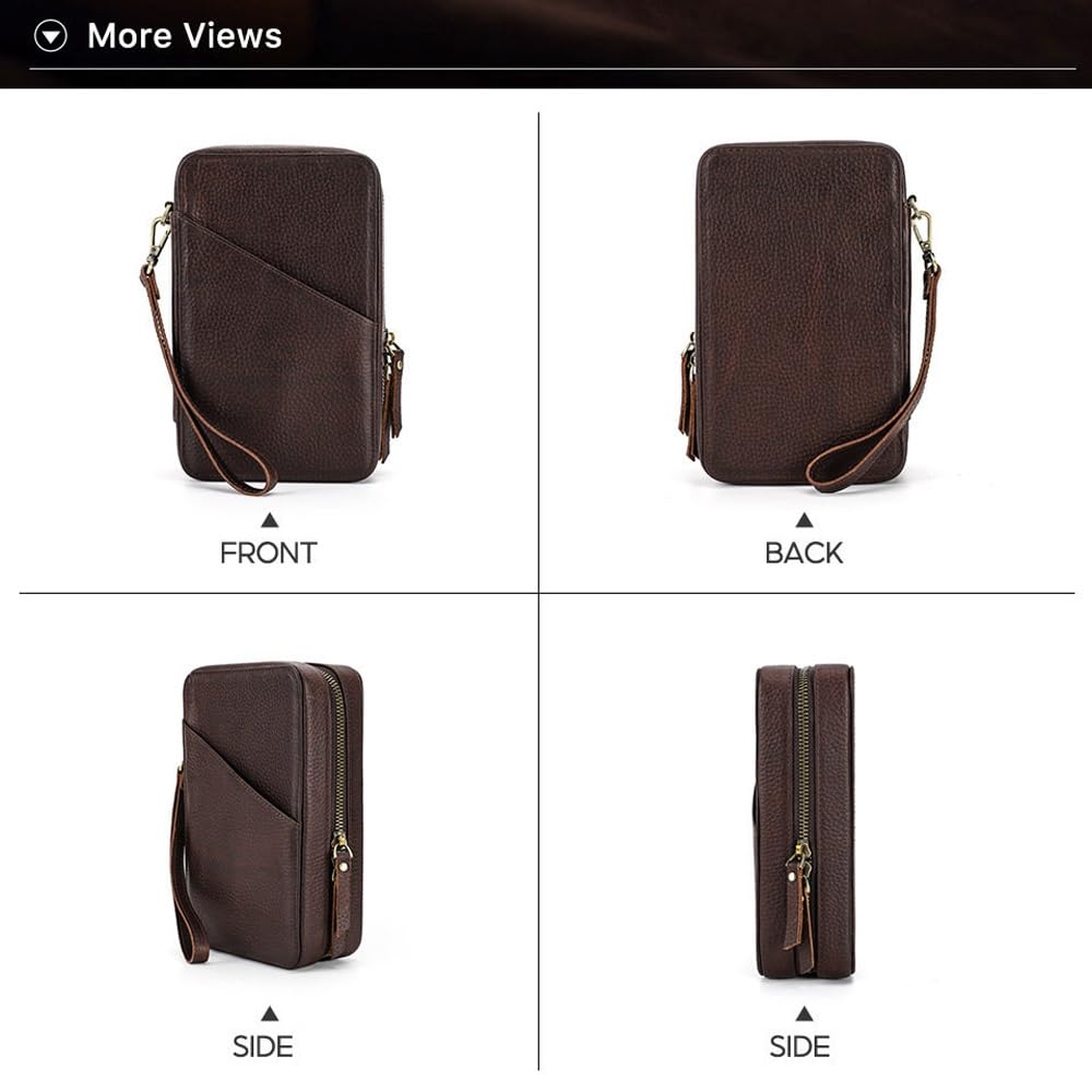Custodia organizer for cavi da viaggio in pelle Accessori elettronici multifunzionali Borsa da trasporto con cerniere Borsa tecnica for cavi, Power Bank