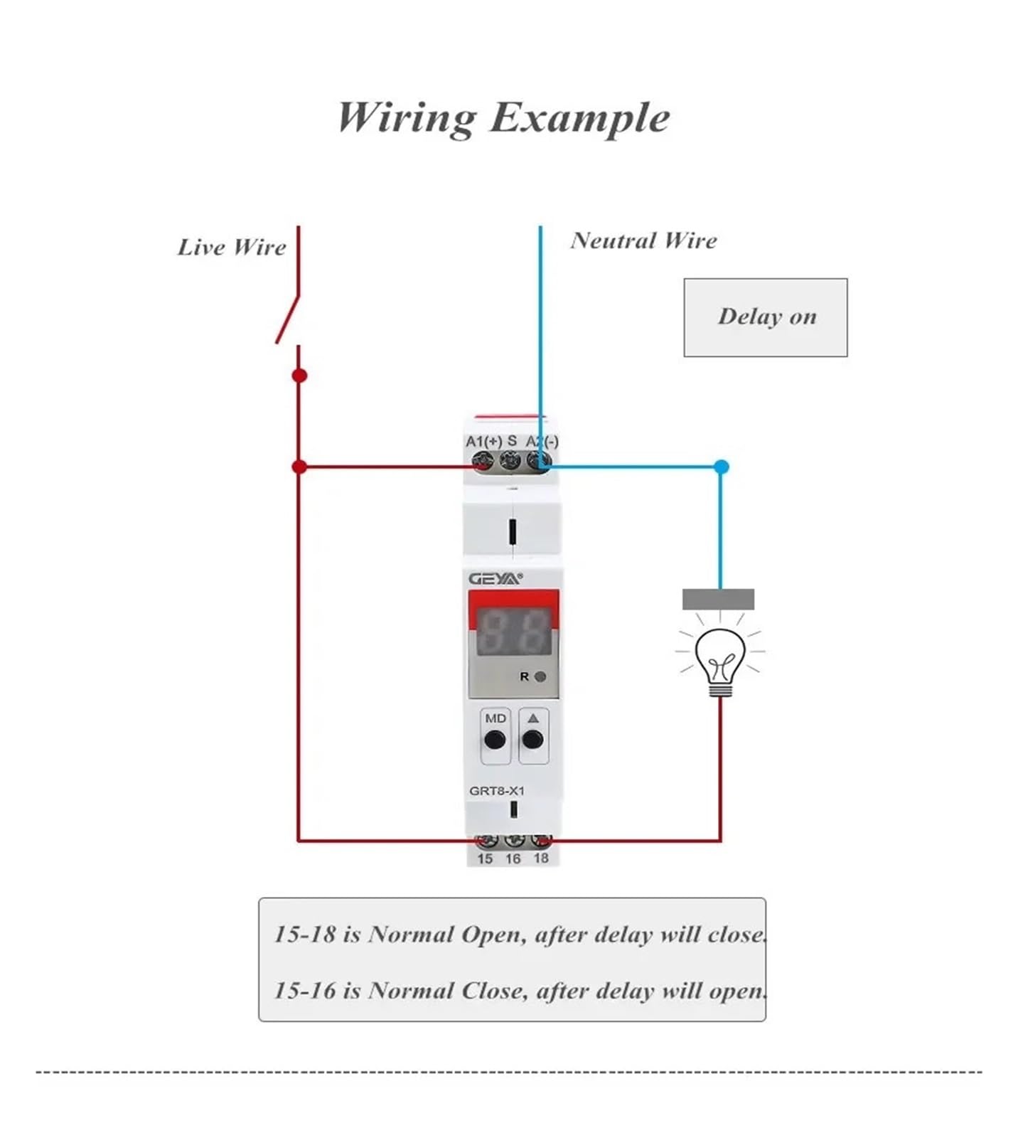 Impulsrelais Multifunktions-Zeitrelais mit Digitalanzeige, 16 A, mit 20 Funktionsoptionen, AC DC 12 V, 24 V, 220 V, 230 V(X1 ACDC12V-240V)
