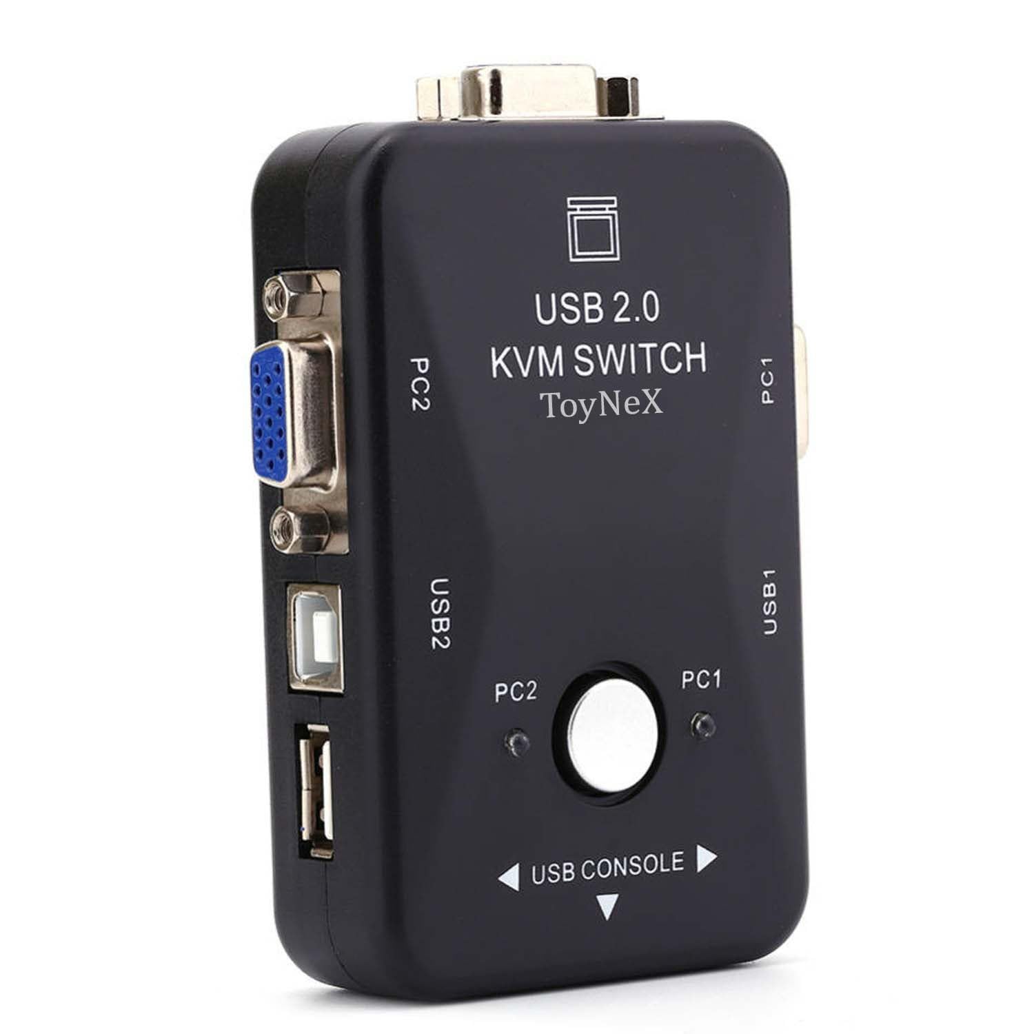 ToyNeX 2 Port KVM Switch USB 2.0 KVM Switch Box to Control up to 2 Computers 2 in 1 Out Swi-USB Keyboard Mouse Sharing Device Control Computer Sharing Video Mouse Keyboard Monitor. BLACK.-image-14