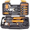 CARTMAN 39 Piece Tool Set General Household Hand Kit with Plastic Toolbox Storage Case Orange