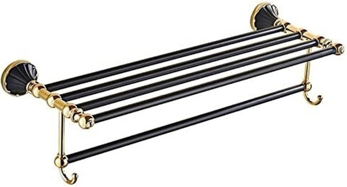 INKTUS Towel Rack Towel Bar Black&Gold Bathroom Towel Bar