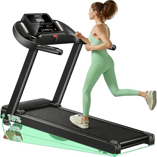 Dianshao Cinta de Correr Plegable 15% Inclinación – Caminadora Eléctrica 14KM/H, Motor Silencioso 3.0HP, Monitor de Pulso, 12 Programas, Soporta 136 kg, Máquina de Correr para Casa con Amortiguación