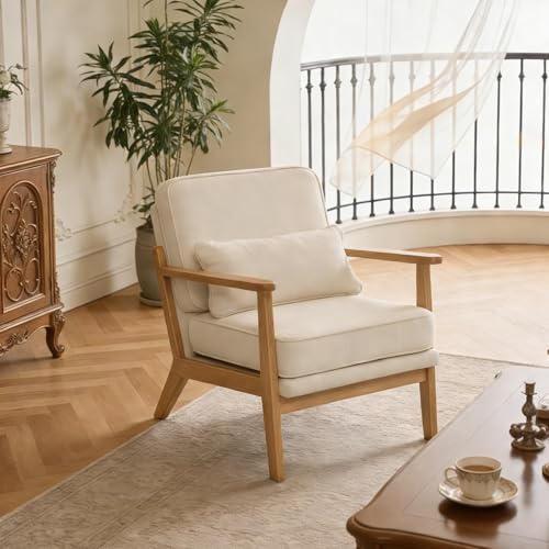 Sillón Plegable Chenille Beige miniatura 4