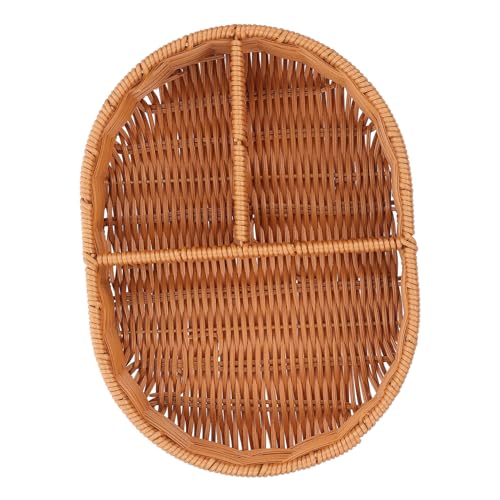 Alipis Imitation Rattan Multi Snack Tray Portable Food Serving Container for Fruit and Bread Storage Lightweight and Easy to Clean Desktop Organizer for Parties and Gatherings
