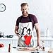 Moslion Penguin Apron 31x27 Inch Valentine's Day Love Cute Animal Penguins Holding Red Heart Kitchen Chef Waitress Cook Aprons Bib with Adjustable Neck for Women Men Girls