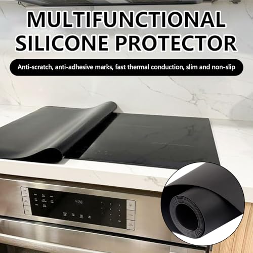Tapis de protection plaque induction silicone 54x90cm noir - 8